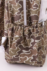 Camouflage deer embroidery canvas backpack