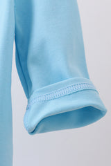Blue nativity embroidery ruffle romper