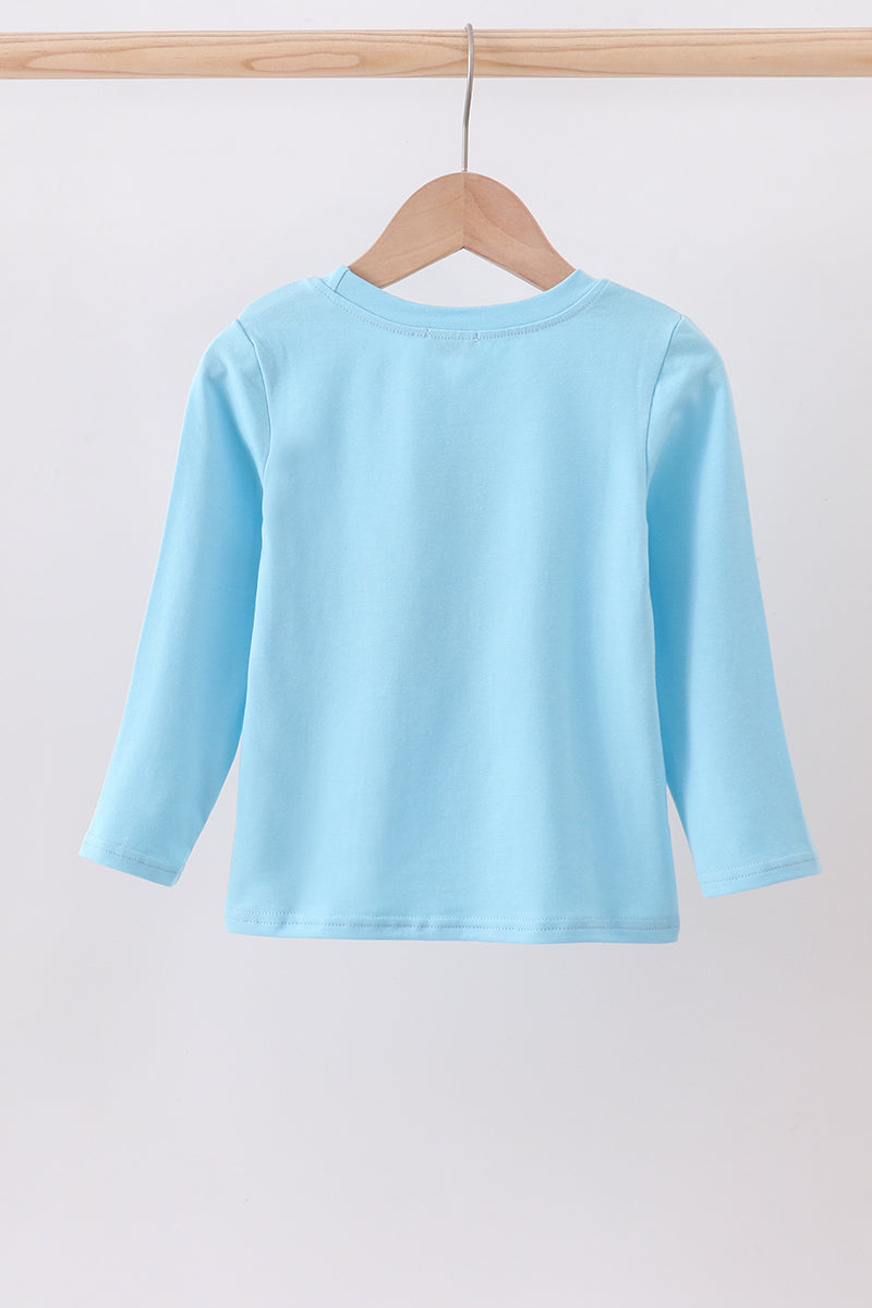 Blue nativity embroidery boy top