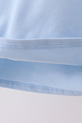Blue turkey embroidery top