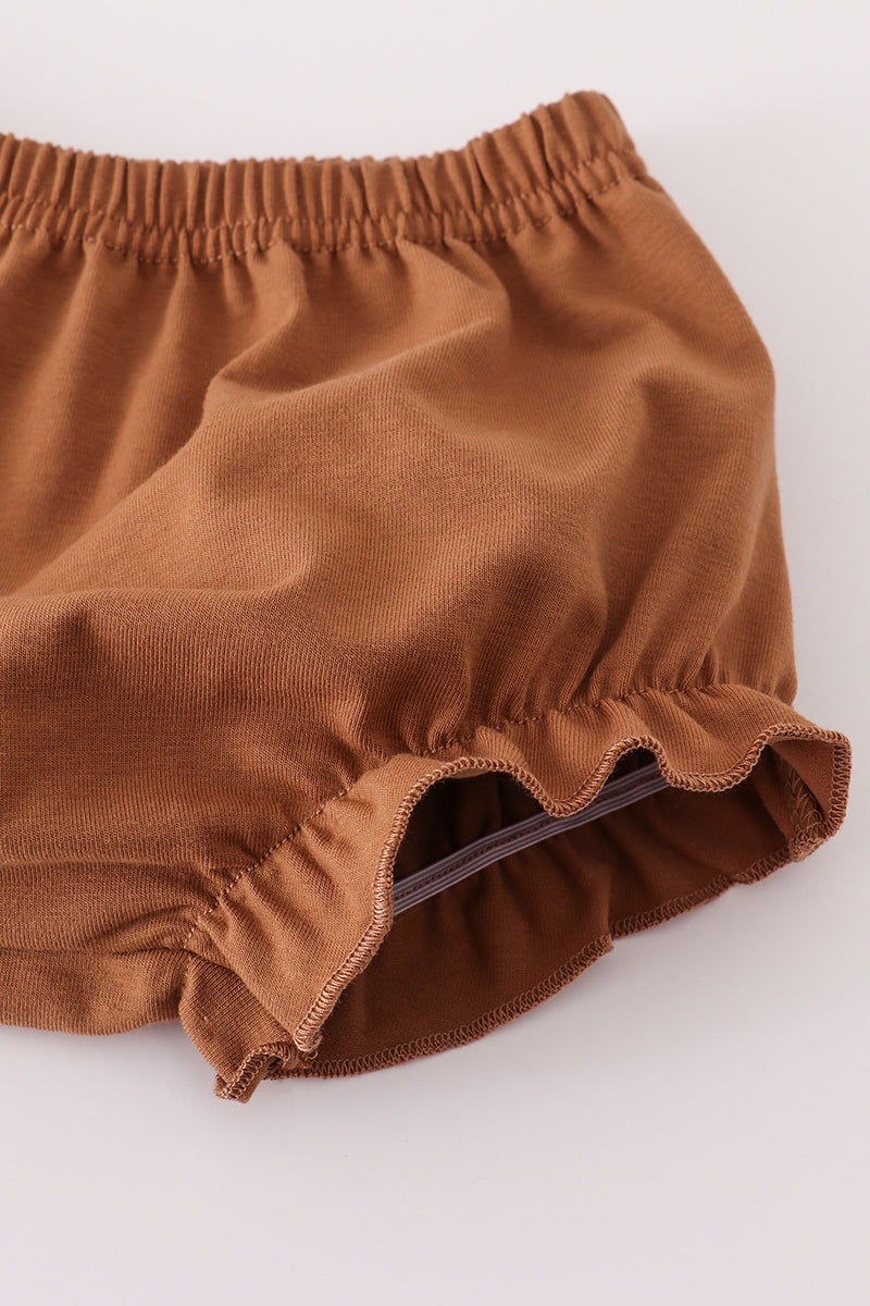 Brown plaid bloomer set