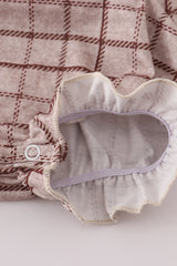 Brown plaid ruffle bubble