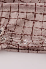 Brown plaid ruffle bubble