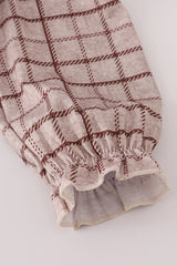 Brown plaid pants set