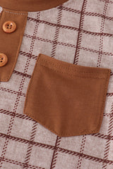 Brown plaid top