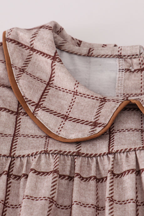 Brown plaid dress