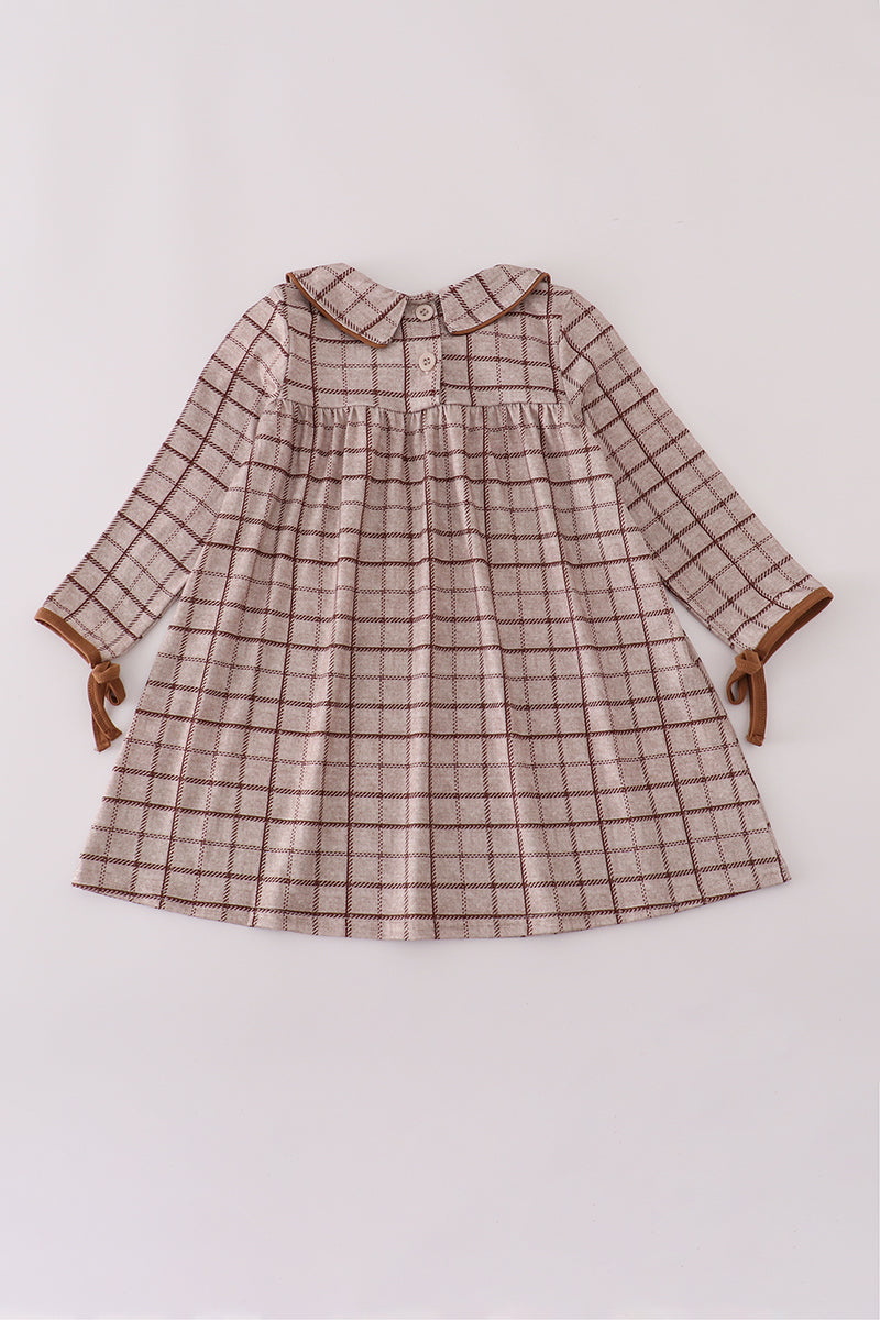 Brown plaid dress