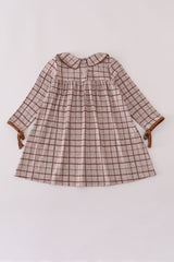 Brown plaid dress