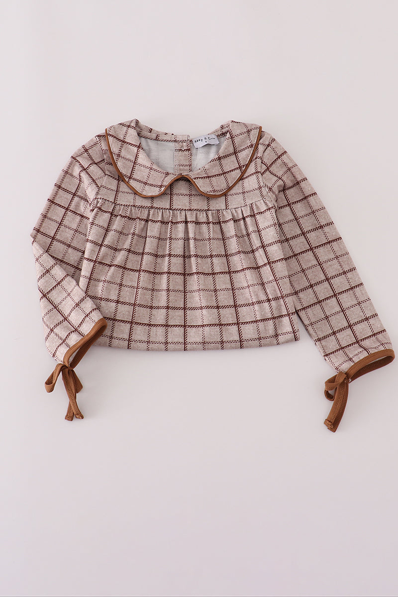 Brown plaid dress