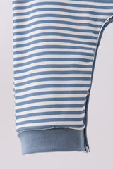 Blue stripe blessed embroidery romper