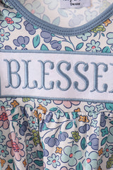 Blue floral blessed embroidery gown
