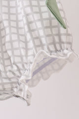 Green turkey embroidery ruffle bubble