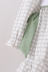 Green turkey embroidery ruffle bloomer set