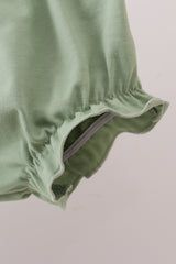 Green turkey embroidery ruffle bloomer set