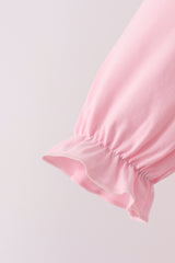 Pink Lil sister embroidery ruffle bloomer set
