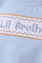 Blue Lil brother embroidery bubble