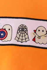 Orange ghost embroidery bubble