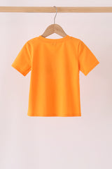 Orange ghost embroidery top