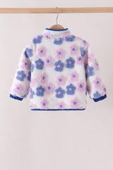 Blue floral fleece jacket