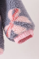 Blue bow fleece jacket
