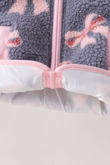 Blue bow fleece jacket