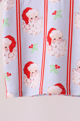 Blue santa claus bamboo pajama set