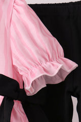 Pink ghost applique stripe pants set