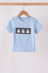 Blue ghost embroidery top