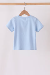 Blue ghost embroidery top
