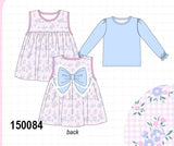 Pink floral bow 2pc set