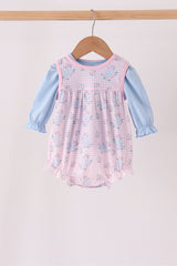 Pink floral bow 2pc bubble set