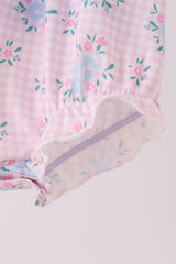 Pink floral bow 2pc bubble set