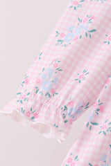 Pink floral bow bloomer set