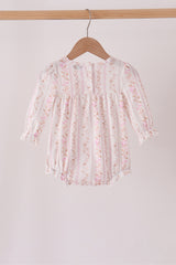 Pink floral turkey embroidery ruffle bubble