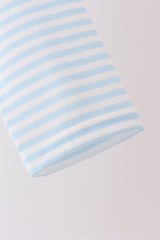 Blue turkey embroidery stripe top