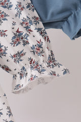 Teal floral smocked bloomer set