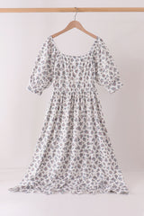 Teal floral mom dress