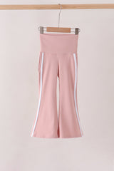 Pink Flare Double Side Stripe Active Pants
