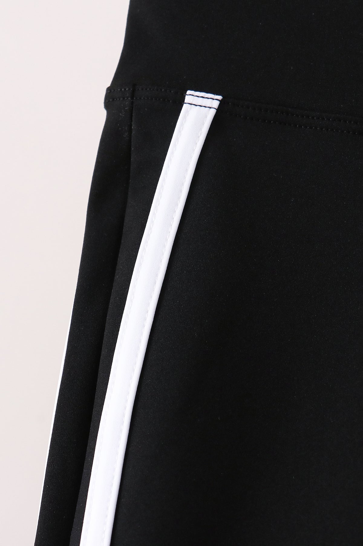Black Flare Double Side Stripe Active Pants