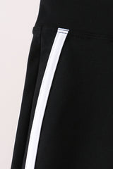 Black Flare Double Side Stripe Active Pants