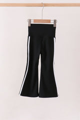 Black Flare Double Side Stripe Active Pants