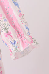 Pink Pearl Bow Floral Bubble