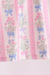 Pink Pearl Bow Floral Bloomer Set