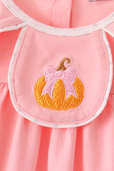 Pink pumpkin embroidery dress