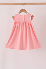 Pink pumpkin embroidery dress