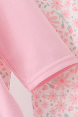 Pink floral bow pants set