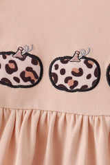 Leopard pumpkin applique bloomer set