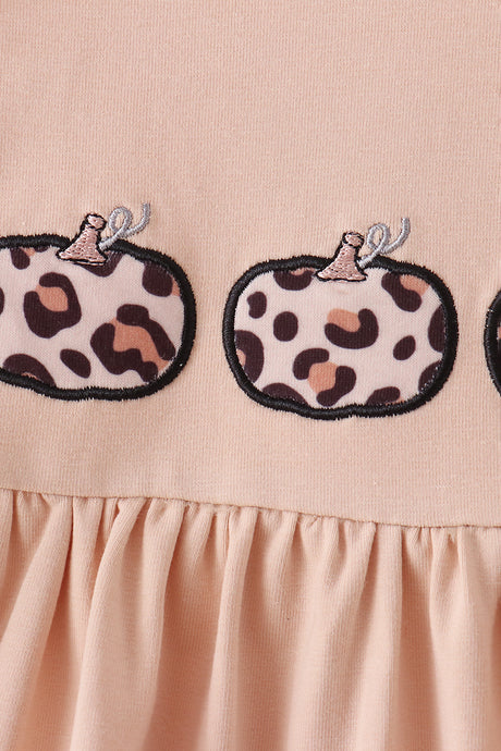 Leopard pumpkin applique bloomer set