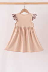 Leopard pumpkin applique dress
