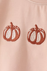Leopard pumpkin embroidery top